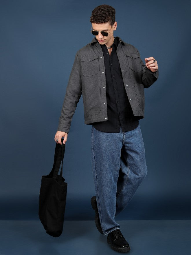 Ketch Men Grey Open Front Jacket - Grey - Image 2