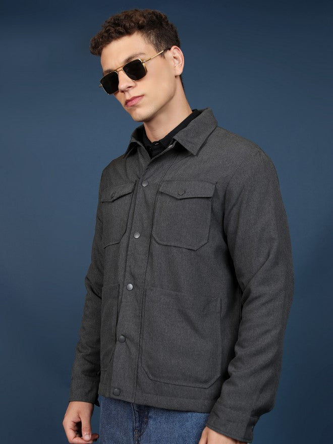 Ketch Men Grey Open Front Jacket - Grey - Image 4