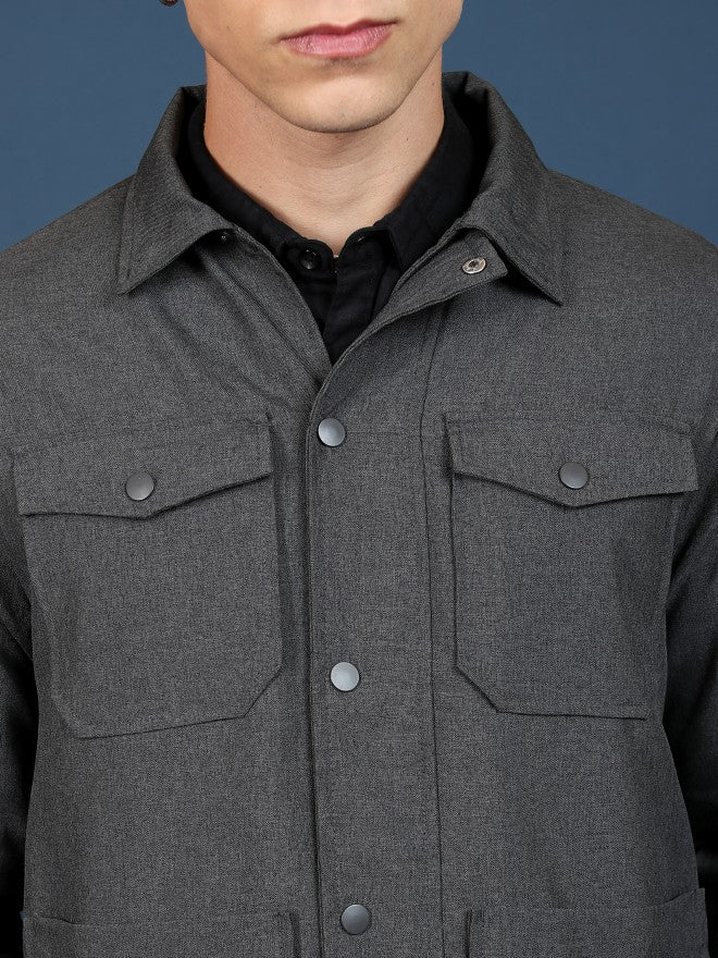 Ketch Men Grey Open Front Jacket - Grey - Image 5