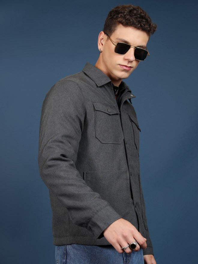 Ketch Men Grey Open Front Jacket - Grey - Image 6