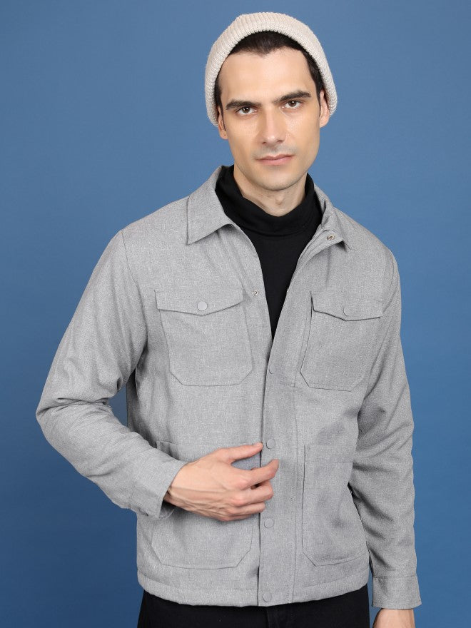 Ketch Men Grey Open Front Jacket - Grey - Image 1