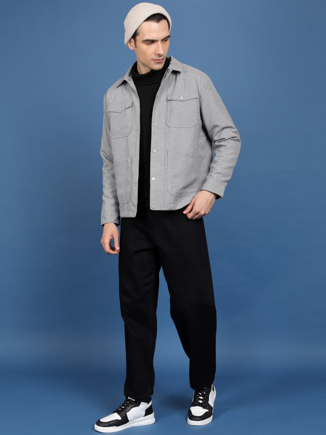 Ketch Men Grey Open Front Jacket - Grey - Image 2