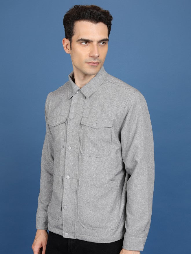 Ketch Men Grey Open Front Jacket - Grey - Image 4