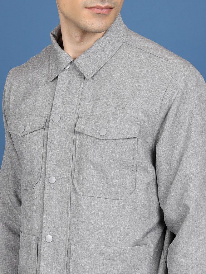 Ketch Men Grey Open Front Jacket - Grey - Image 5