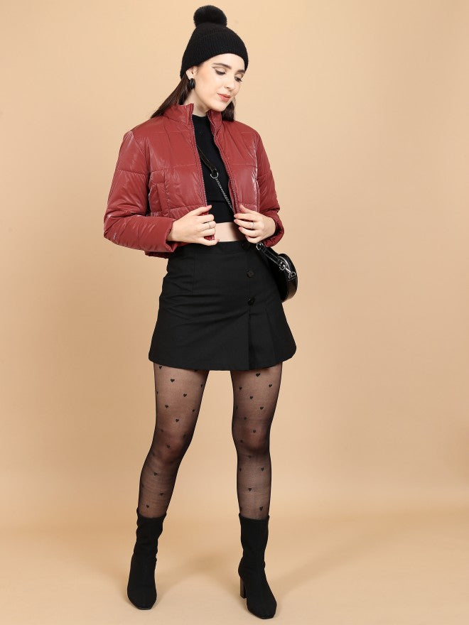 Ketch Women Red Puffer Jacket - Red - Image 2