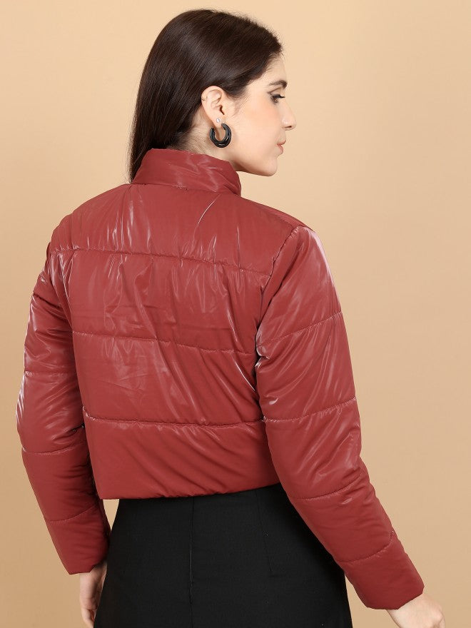 Ketch Women Red Puffer Jacket - Red - Image 3