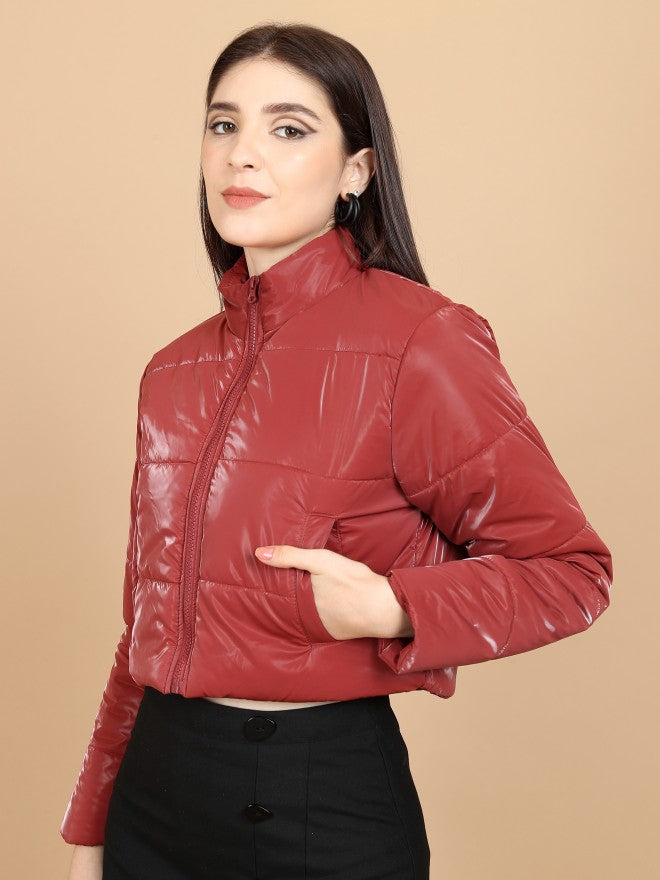 Ketch Women Red Puffer Jacket - Red - Image 4