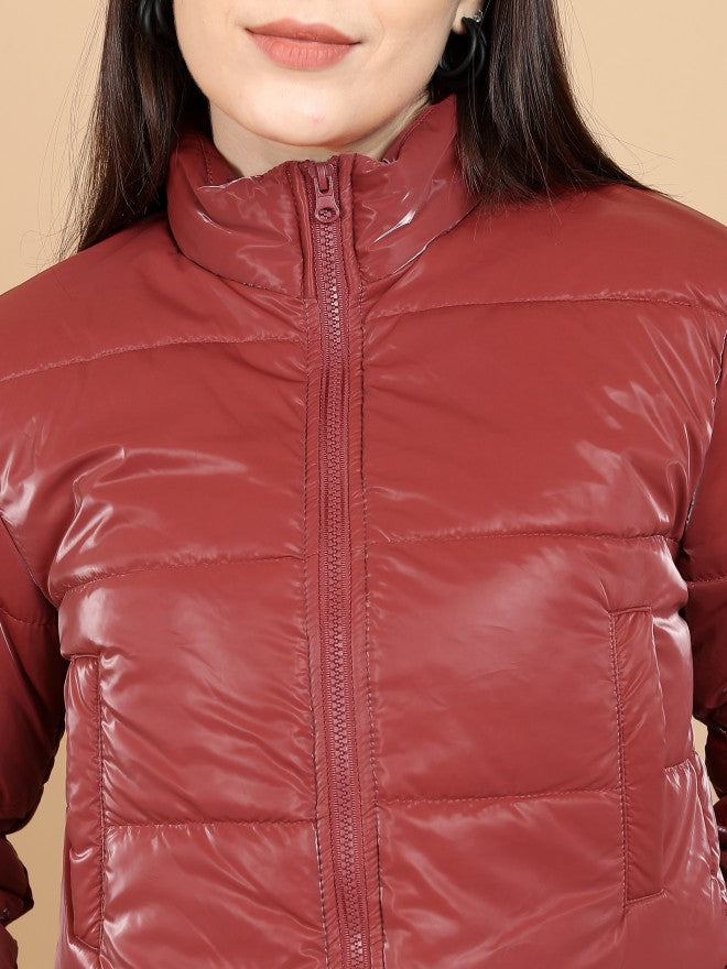 Ketch Women Red Puffer Jacket - Red - Image 5