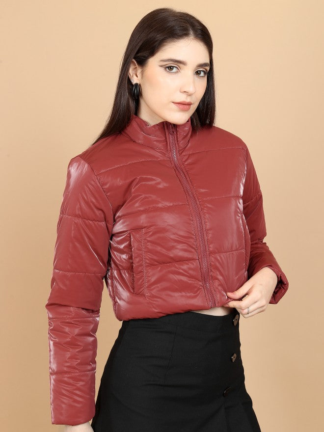 Ketch Women Red Puffer Jacket - Red - Image 6