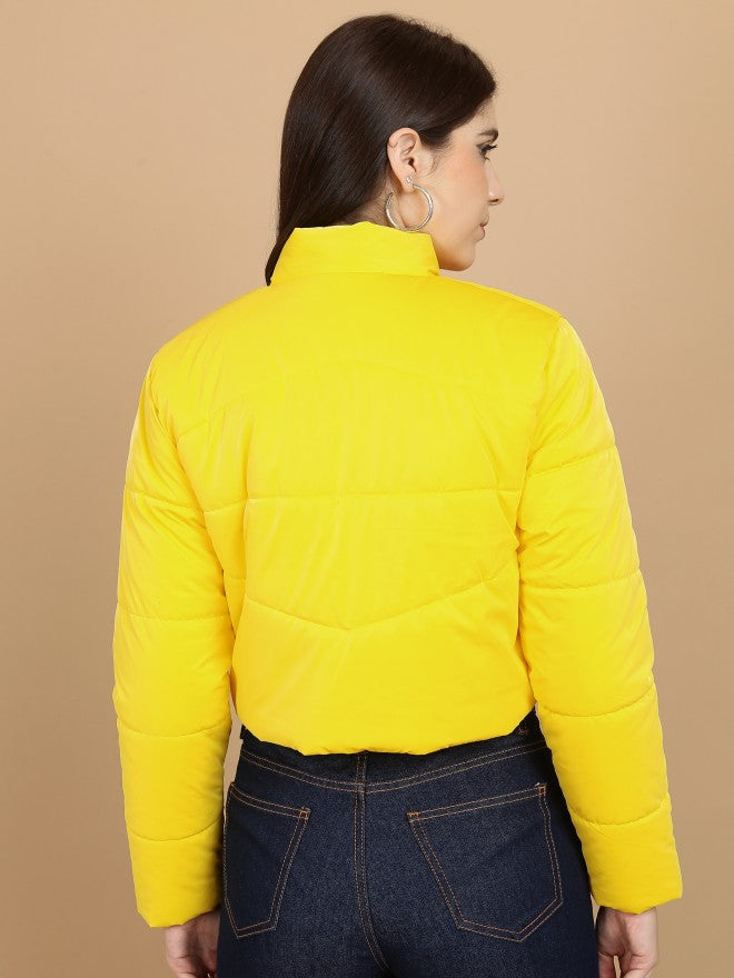 Ketch Women Yellow Puffer Jacket - Yellow - Image 3