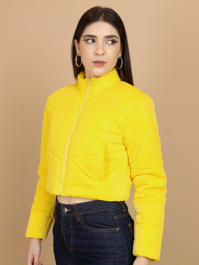 Ketch Women Yellow Puffer Jacket - Yellow - Image 4