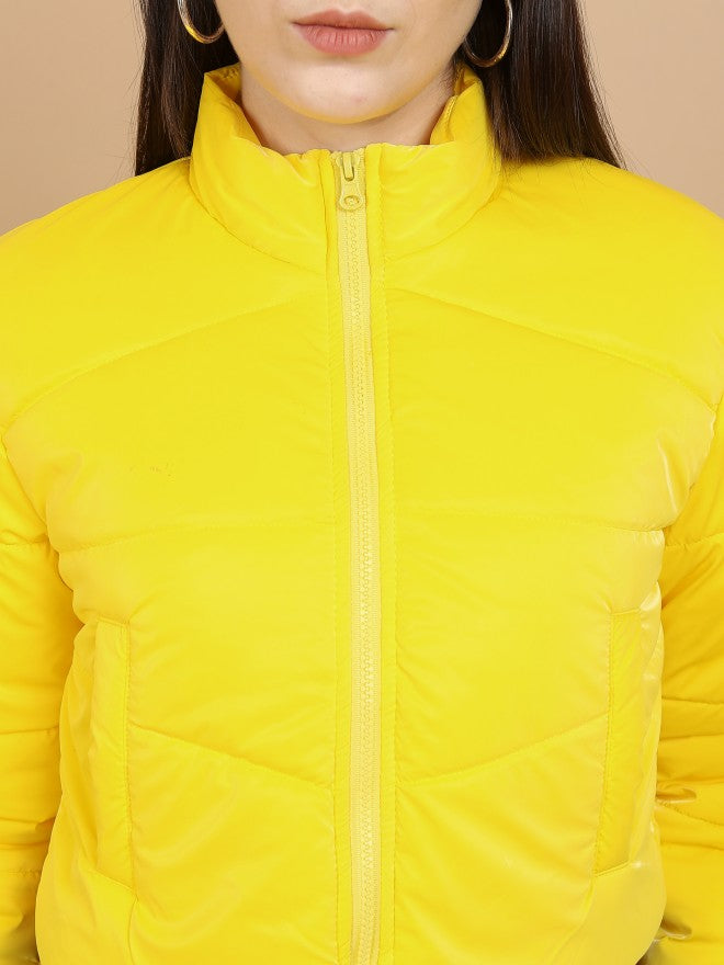 Ketch Women Yellow Puffer Jacket - Yellow - Image 5