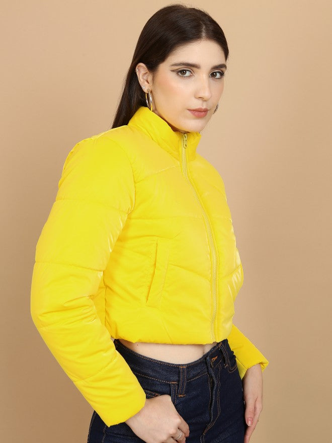 Ketch Women Yellow Puffer Jacket - Yellow - Image 6