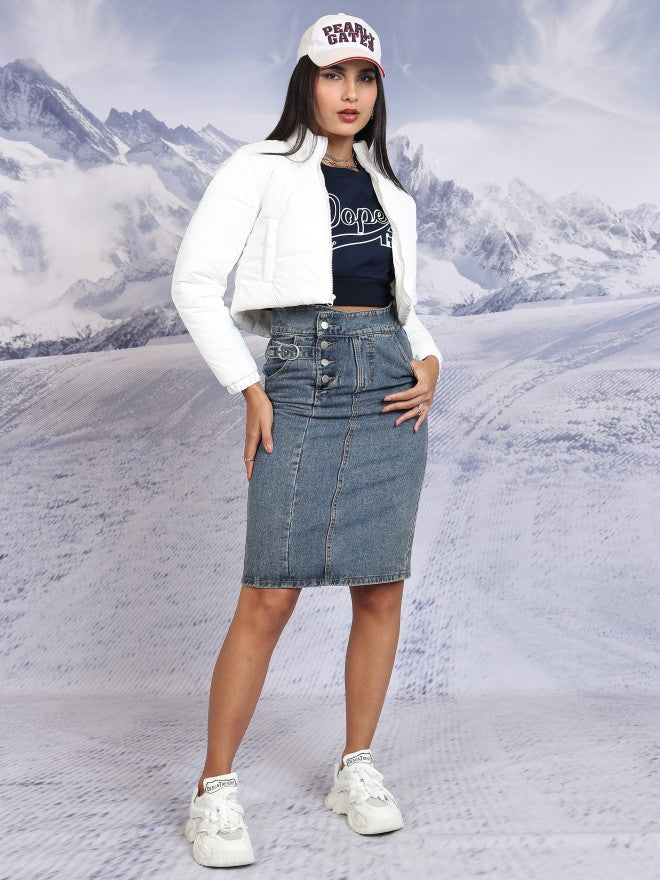 Ketch Women White Puffer Jacket - White - Image 2