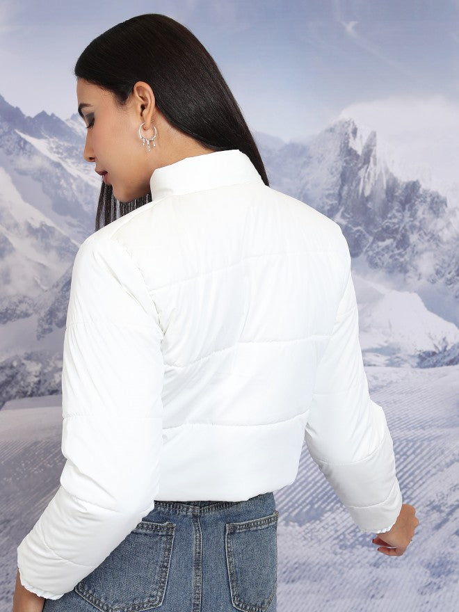 Ketch Women White Puffer Jacket - White - Image 3