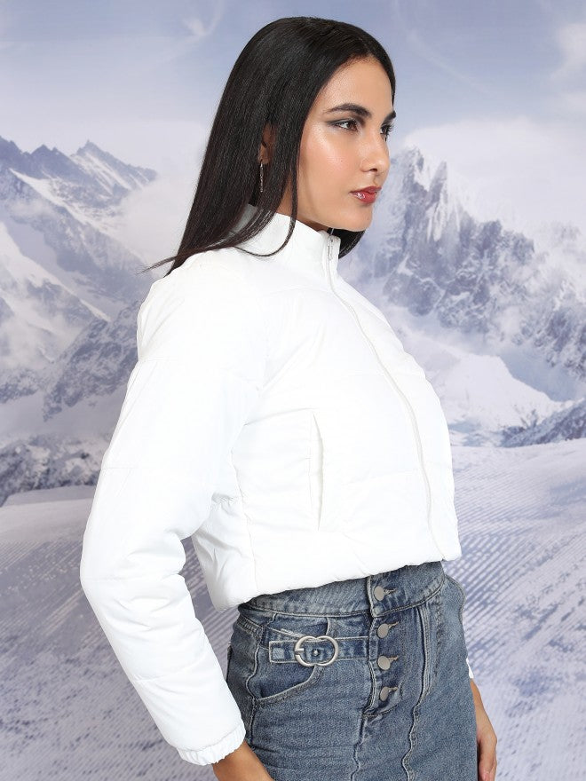 Ketch Women White Puffer Jacket - White - Image 6