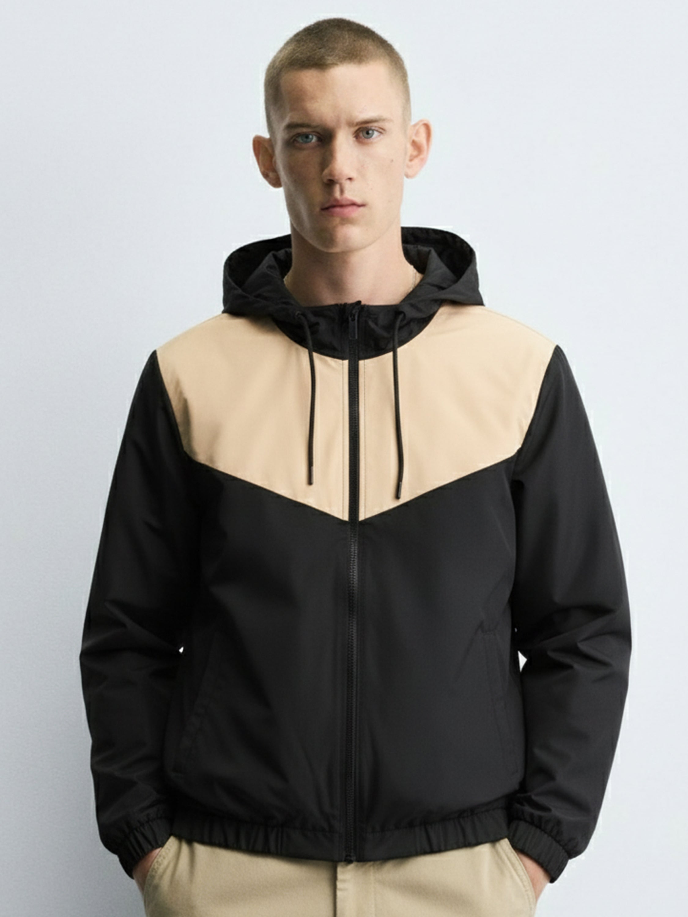 Ketch Men Beige Colourblocked Bomber Jacket - Beige - Image 1