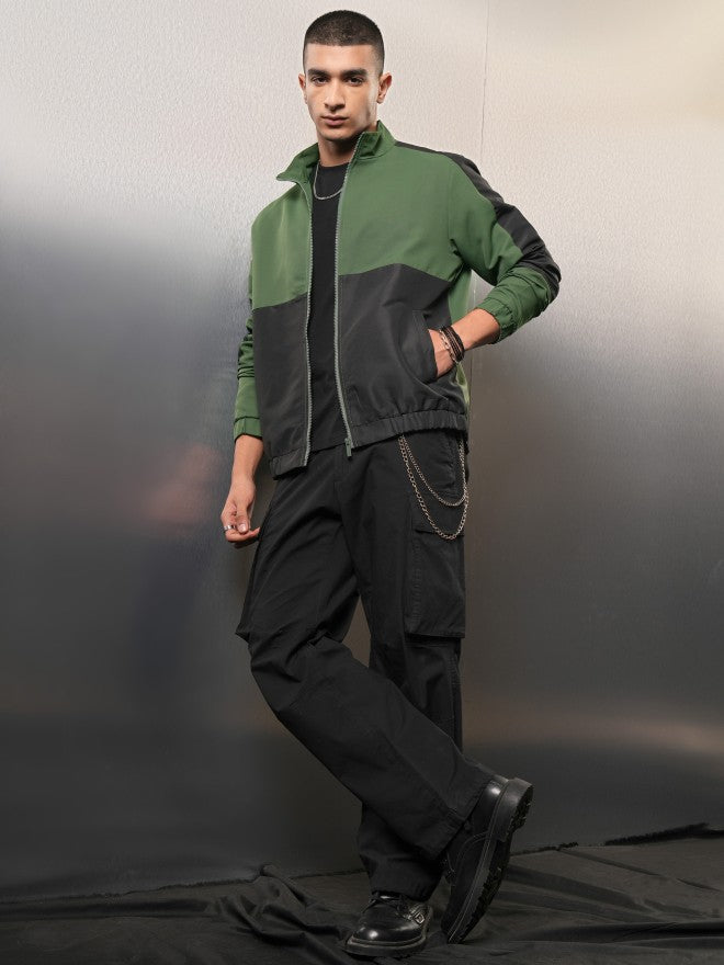 Ketch Men Black Colourblocked Bomber Jacket - Black - Image 2