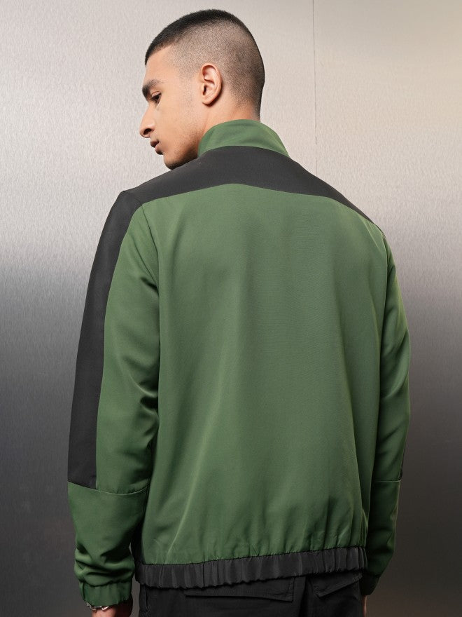 Ketch Men Black Colourblocked Bomber Jacket - Black - Image 3