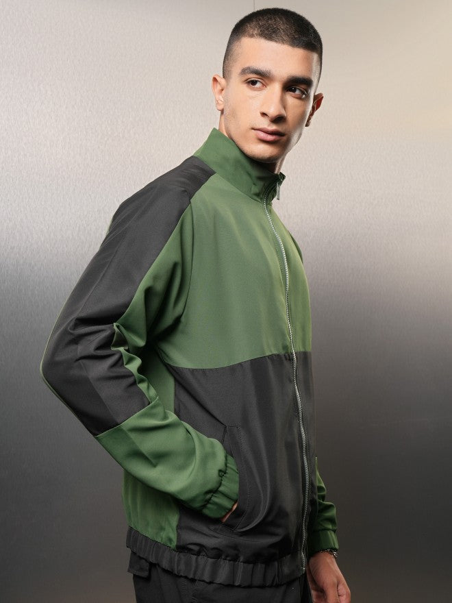 Ketch Men Black Colourblocked Bomber Jacket - Black - Image 6