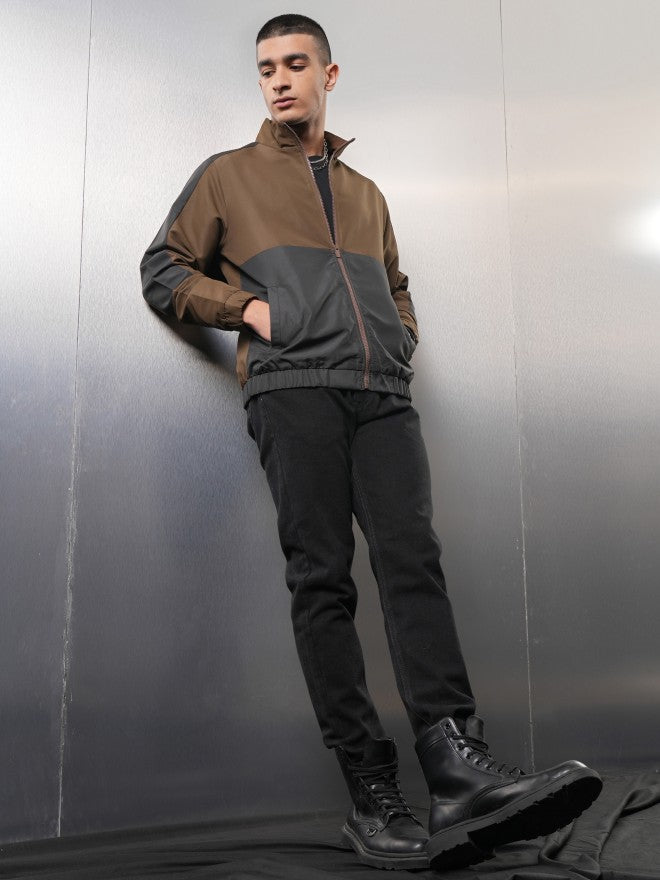 Ketch Men Black Colourblocked Bomber Jacket - Black - Image 2