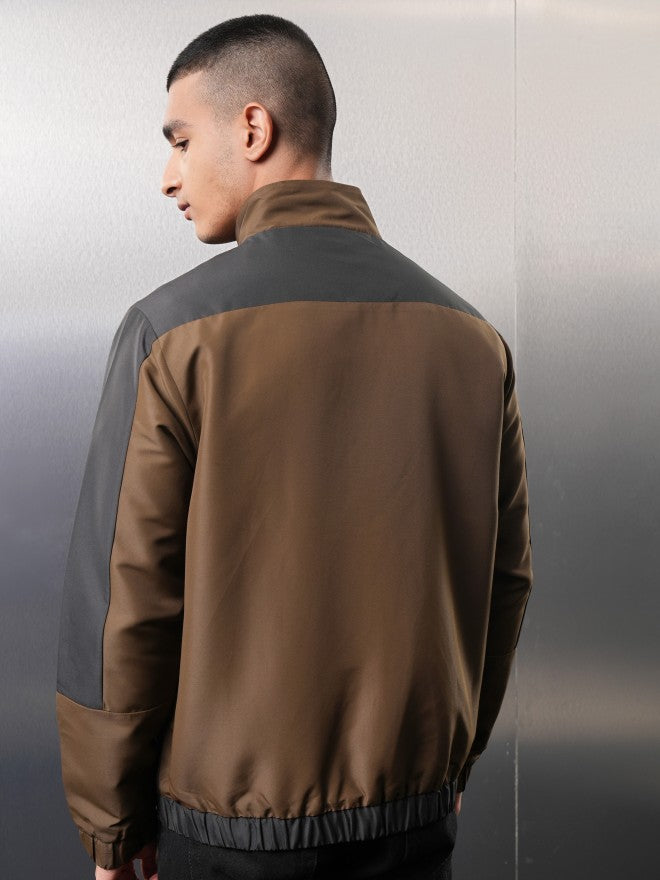 Ketch Men Black Colourblocked Bomber Jacket - Black - Image 3