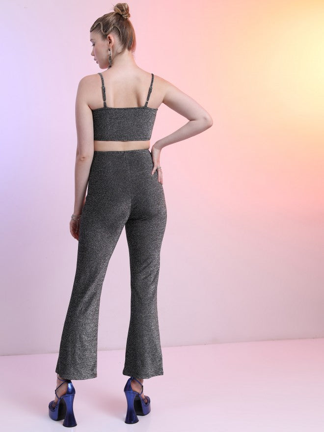 Ketch Women Silver/Black  Self Design Jumpsuit - Silver - Image 3