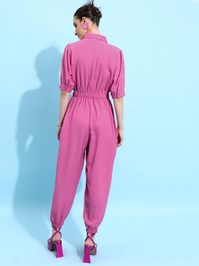 Ketch Women Pink Solid Jumpsuit - Pink - Image 3