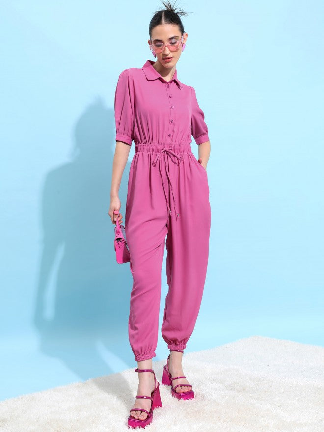 Ketch Women Pink Solid Jumpsuit - Pink - Image 4