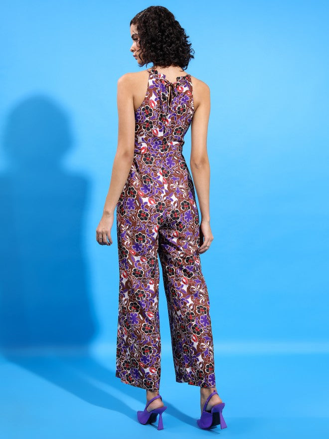 Ketch Women Red/Purple/Multi Printed Jumpsuit - Red - Image 3