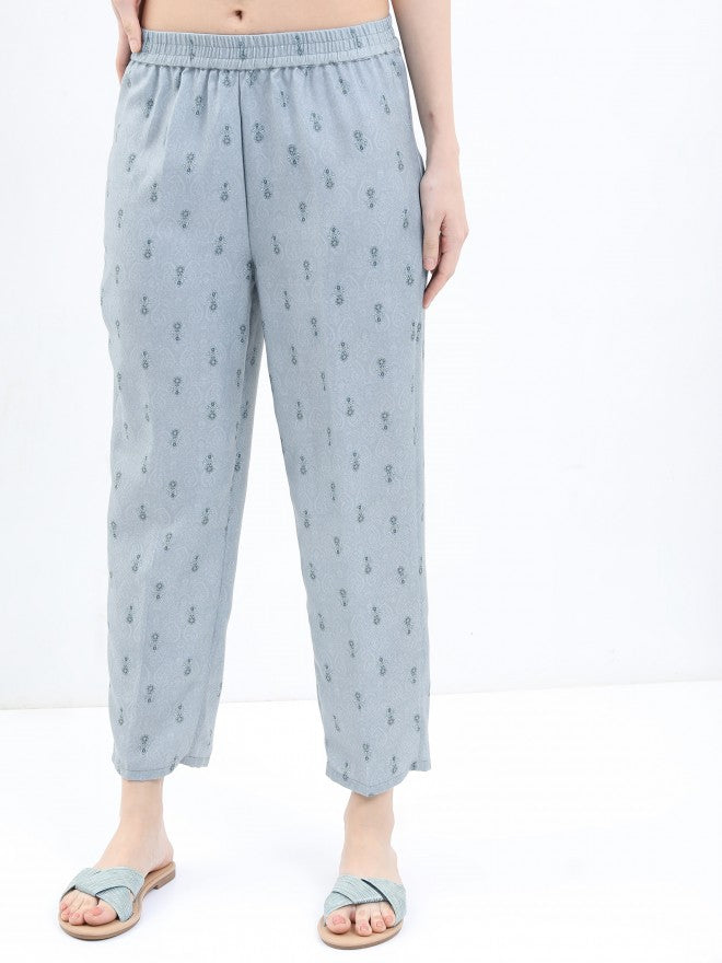 Ketch Women Grey Printed Kurta With Palazzo And Dupatta - Grey - Image 8