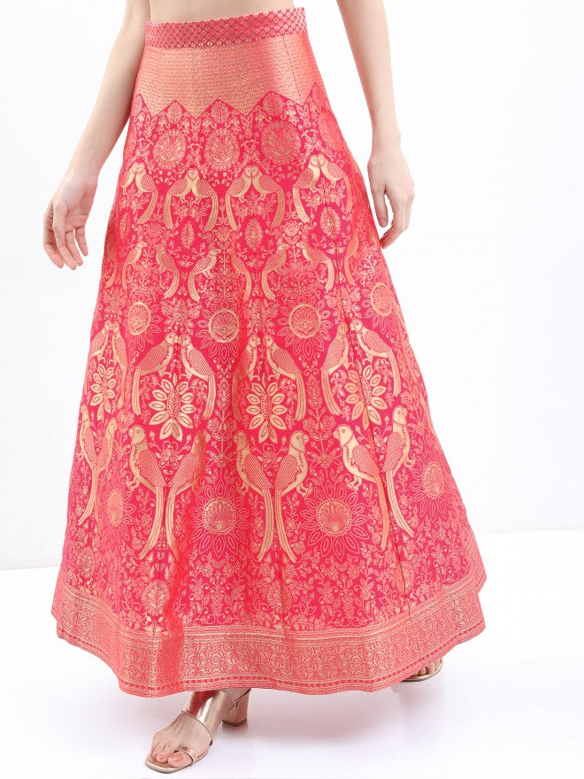 Ketch Women Pink Printed Top With Skirt And Dupatta - Pink - Image 7