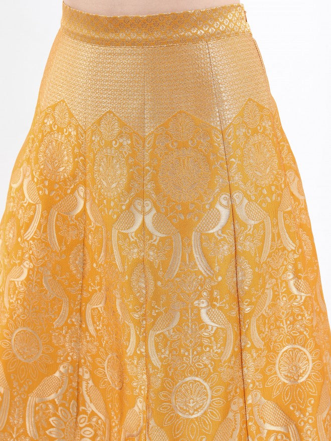 Ketch Women Yellow Printed Top With Skirt And Dupatta - Yellow - Image 7