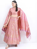 Ketch Women Pink Embroidered Top With Skirt And Dupatta - Pink - Image 1