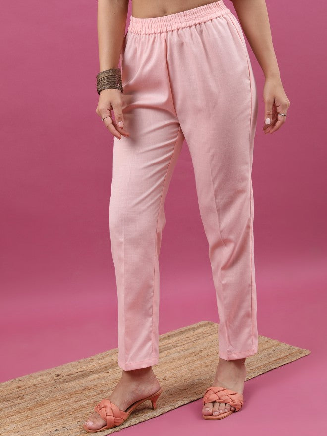 Ketch Women Peach Printed Kurta With Trouser And Dupatta - Peach - Image 7