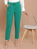 Ketch Women Green Slim Fit Solid Casual Trouser - Green - Image 1