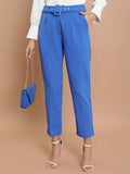 Ketch Women Blue Solid Slim Fit Casual Trouser - Blue - Image 1