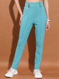 Ketch Women Sea Green Solid Slim Fit Casual Trouser - Sage - Image 1