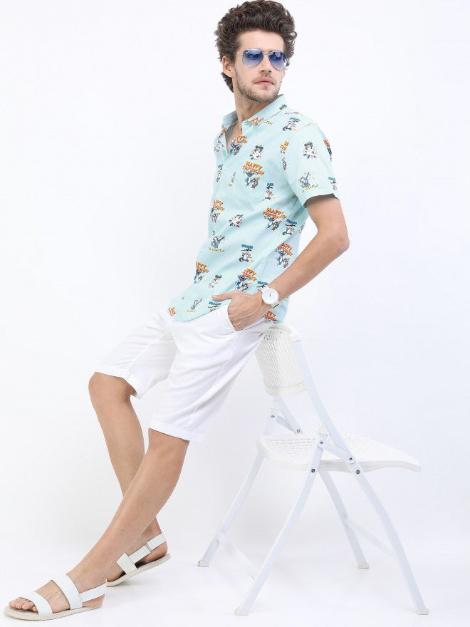 Ketch Men Light Aqua Slim Fit Casual Shirt - Blue - Image 2