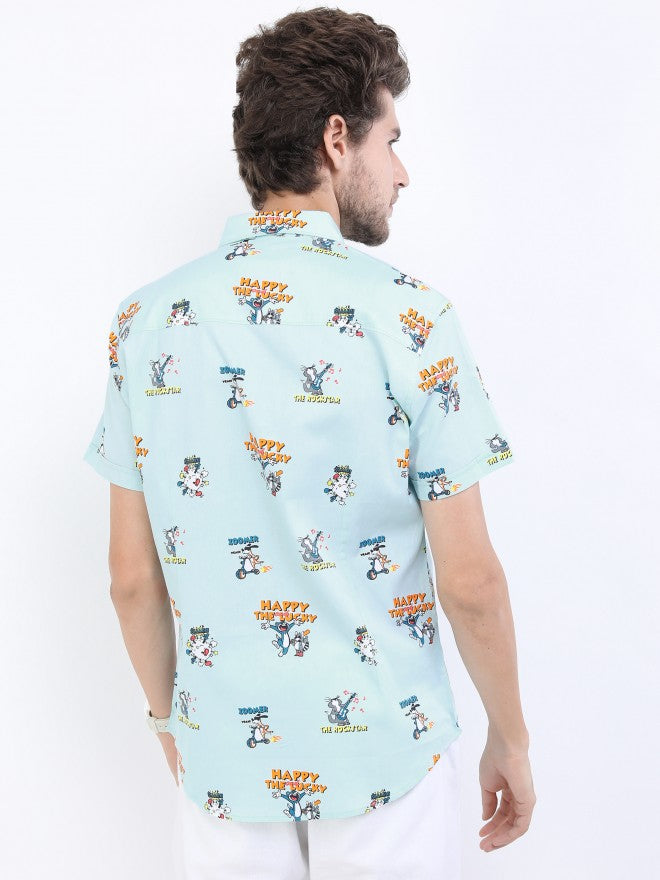 Ketch Men Light Aqua Slim Fit Casual Shirt - Blue - Image 3