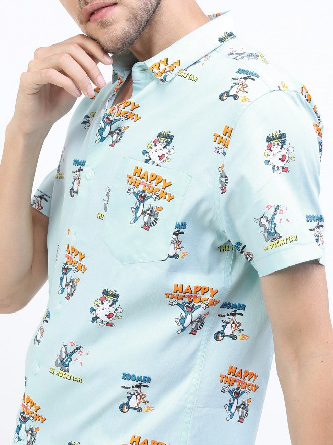Ketch Men Light Aqua Slim Fit Casual Shirt - Blue - Image 4