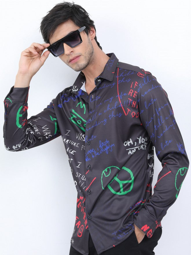 Ketch Men Black Printed Slim Fit Casual Shirt - Black - Image 4