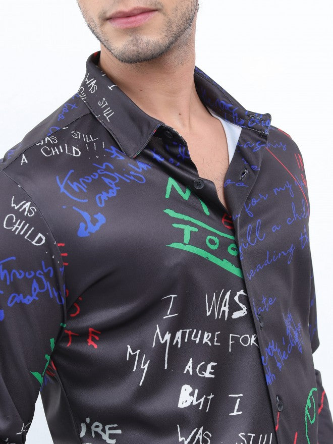 Ketch Men Black Printed Slim Fit Casual Shirt - Black - Image 5