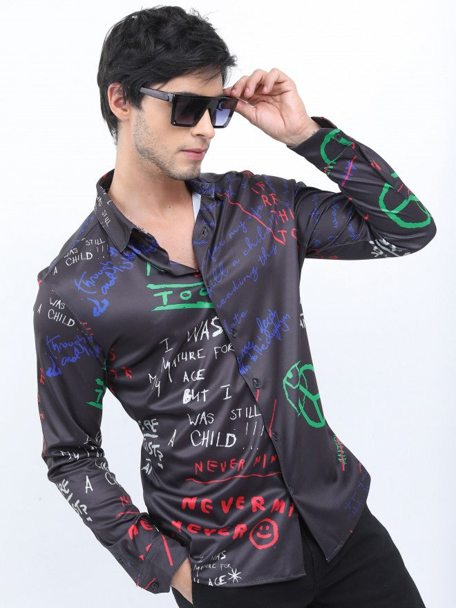 Ketch Men Black Printed Slim Fit Casual Shirt - Black - Image 6