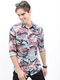Ketch Men Grey/Pink Slim Fit Printed Casual Shirt - Multi - Image 1