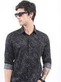 Ketch Men Black Slim Fit Printed Casual Shirt - Black - Image 1