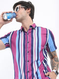 Ketch Men Pink Slim Fit Striped Casual Shirt - Pink - Image 1