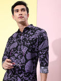 Ketch Men Lavender Printed Slim Fit Casual Shirt - Lavender - Image 1
