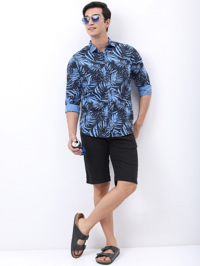 Ketch Men Blue Printed Slim Fit Casual Shirt - Blue - Image 2