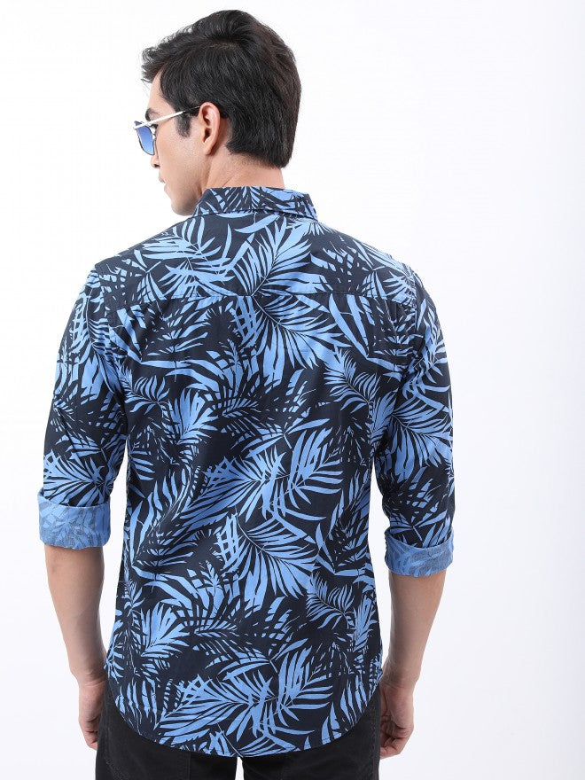 Ketch Men Blue Printed Slim Fit Casual Shirt - Blue - Image 3